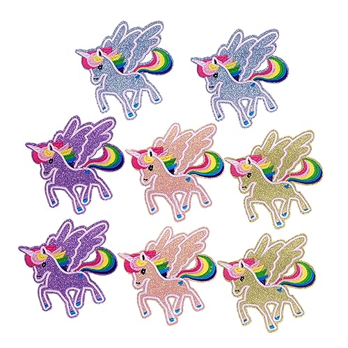 OUNONA 8 Stück Teiliges Glitzer Einhorn Stickerei Aufnäher mit Mustern Bunte Applikationen zum Aufnähen für Kleidung Jeans T Shirts DIY Zubehör zum Verzieren und Reparieren von Textilien OUNONA 8 Stück Teiliges Glitzer Einhorn Stickerei Aufnäher mit Mustern Bunte Applikationen zum Aufnähen für Kleidung Jeans T Shirts DIY Zubehör zum Verzieren und Reparieren von Textilien von OUNONA
