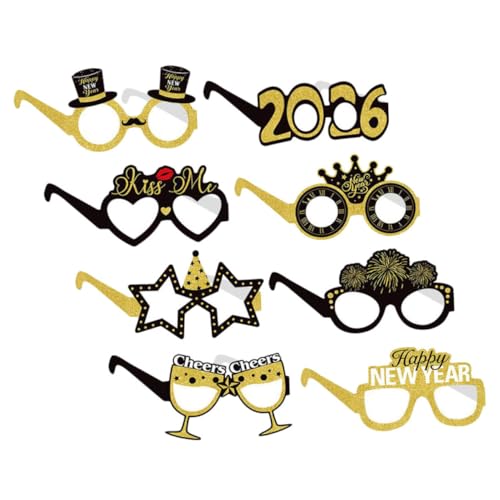 OUNONA 8 Stück Teiliges Silvester Party Brillen aus Papier Leichte Neujahrs Sonnenbrillen für Foto Requisiten Bequemes Tragegefühl Vielseitig Passend für Festliche Gruppenfotos und OUNONA 8 Stück Teiliges Silvester Party Brillen aus Papier Leichte Neujahrs Sonnenbrillen für Foto Requisiten Bequemes Tragegefühl Vielseitig Passend für Festliche Gruppenfotos und von OUNONA