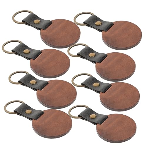 OUNONA 8Stücke Holzschlüsselanhänger DIY Blankschlüsselringe Hochwertigem Holz für Kreative Projekte und Personalisierte von OUNONA