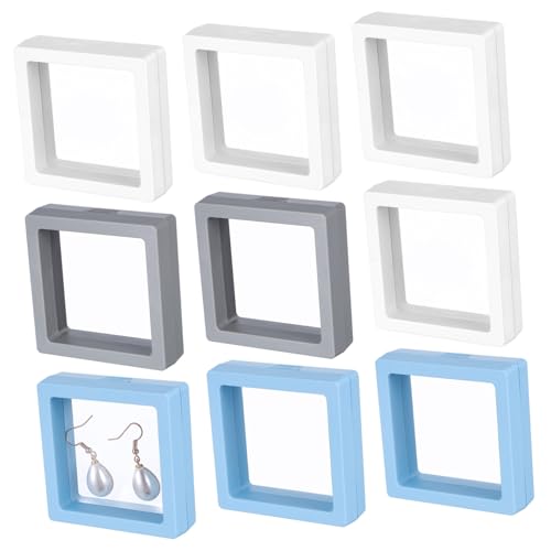OUNONA 9 Stück Filmanzeigebox Schwebend Für Transparenter Rahmen Vitrine Fall Party Löschen Sie Die Anzeige Anzeigerahmen Schwimmrahmenausstellungskoffer Schmuckhalterrahmen Plastik von OUNONA