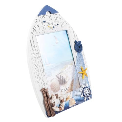 OUNONA Bilderrahmen Aus Holz Mit Ozeanmotiv 15 2 Cm Mediterranes Fotohalter Für Küstendekor von OUNONA