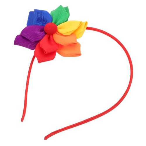 OUNONA Buntes Rainbow Ribbon Haarband mit Blumen Weiches Komfortables Boho Haarschmuck für Damen Vielseitiges Party und Festival Accessoire für Alltag und Besondere Anlässe von OUNONA
