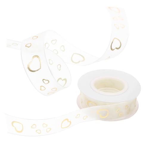OUNONA Dekoratives Geschenkband Breit Lang Bedrucktes Chiffonband mit Goldener Prägung Leichtes Schleifenband für DIY Basteln Hochzeiten Geschenke Haar und Kleidungsaccessoires von OUNONA