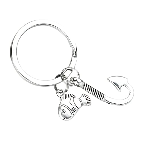 OUNONA Fischen Schlüsselbund vatertagsgeschenk angeln vatertagsgeschenk schlüsselanhänger Angelköder Schlüsselanhänger Papa für Vater Fisch Schlüsselanhänger Metalllegierung von OUNONA