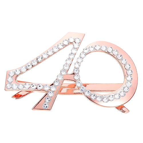 OUNONA Geburtstagsbrille mit Glitzersteinen Wiederverwendbare Partybrille für Erwachsene für Fotos und Geburtstagsfeiern Roségoldene für Unvergessliche von OUNONA