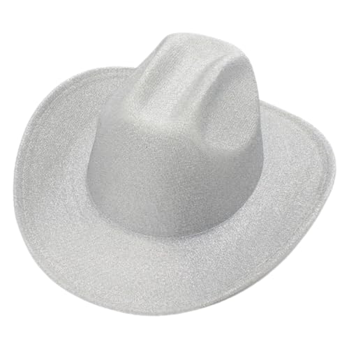 OUNONA Glänzender Sonnenhut Cowgirl Glänzende Cowboyhüte Pailletten Disco Partyhüte Mädchen Dekorationen Western Party Zubehör Damen Breite Krempe Cowboyhut Party Jazzhut von OUNONA