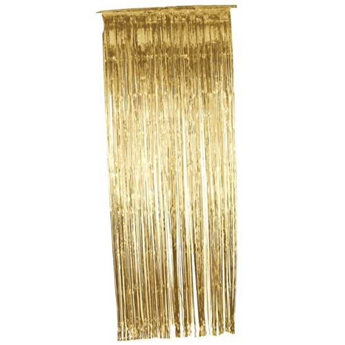 OUNONA Gold Metallic Foil Fringe Vorhang Dekorativer Tüllvorhang für Partys Hochzeiten und Feiern Leicht zu Montieren Glänzende Lametta Dekoration für Fenster und Türen OUNONA Gold Metallic Foil Fringe Vorhang Dekorativer Tüllvorhang für Partys Hochzeiten und Feiern Leicht zu Montieren Glänzende Lametta Dekoration für Fenster und Türen von OUNONA