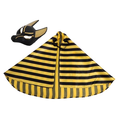 OUNONA Halloween Anubis mit Kerchief Ägyptische Cosplay Maske aus Kunststoff und Faschingskostüm für Halloween Party Karneval Theater und Kostümball von OUNONA