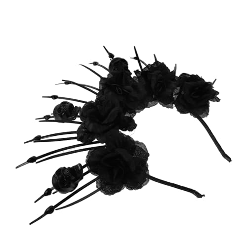 OUNONA Halloween Haarreif Damen Skull Headband mit Künstlichen Blumen Wiederverwendbar Bequemes Party Cosplay Accessoire Langlebig aus Plastik und für Tag der Toten Fest OUNONA Halloween Haarreif Damen Skull Headband mit Künstlichen Blumen Wiederverwendbar Bequemes Party Cosplay Accessoire Langlebig aus Plastik und für Tag der Toten Fest von OUNONA