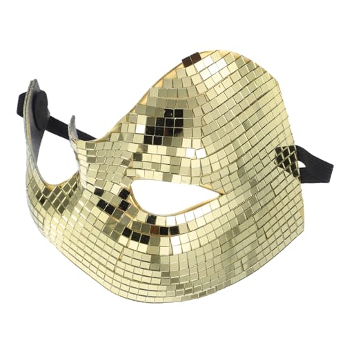 OUNONA Halloween Maske Glitzernd Spiegel Halbgesichtsmaske Gold für Erwachsene Leicht und Reflektierend für Disco Karneval Kostümfeste Vintage Maskerade Party Zubehör OUNONA Halloween Maske Glitzernd Spiegel Halbgesichtsmaske Gold für Erwachsene Leicht und Reflektierend für Disco Karneval Kostümfeste Vintage Maskerade Party Zubehör von OUNONA