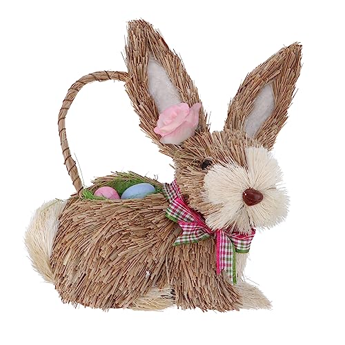 OUNONA Handgewebtes Osterkaninchen aus Stroh Rustikale Dekoration für Kaminsims Osterfeiern Frühlingsdeko Lebendig Stroh Dekorationsfigur OUNONA Handgewebtes Osterkaninchen aus Stroh Rustikale Dekoration für Kaminsims Osterfeiern Frühlingsdeko Lebendig Stroh Dekorationsfigur von OUNONA