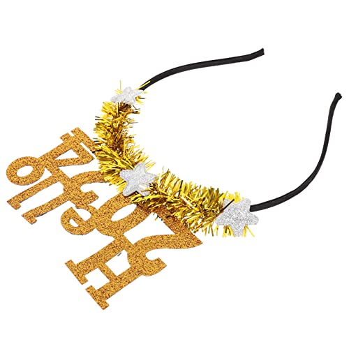 OUNONA Hello Gold Party Haarreif Damen Festlicher Haarschmuck für Neujahr Silvester Kopfband Leicht und Komfortabel für Themenparty OUNONA Hello Gold Party Haarreif Damen Festlicher Haarschmuck für Neujahr Silvester Kopfband Leicht und Komfortabel für Themenparty von OUNONA