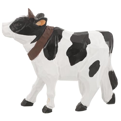 OUNONA Holzfigur Kuh Dekoration Handgefertigte Tierfigur für Haus und Garten Süße Holzstatue für Tischdeko Puppenhaus und Osterdekoration OUNONA Holzfigur Kuh Dekoration Handgefertigte Tierfigur für Haus und Garten Süße Holzstatue für Tischdeko Puppenhaus und Osterdekoration von OUNONA