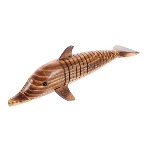 OUNONA Karbonisiertes Delfinspielzeug aus Holz Modell zur Erkennung von Delfinen kleine Delfinfigur Kinderspielzeug Ornament Delphin-Handwerk Delphin-Skulptur Tier Statue von OUNONA