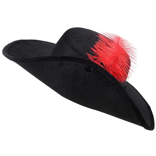 OUNONA Karneval Federhut Piraten Kopfschmuck Cosplay Party Hut Karnevalsdekoration Vielseitig für Fasching und Kostümveranstaltungen von OUNONA
