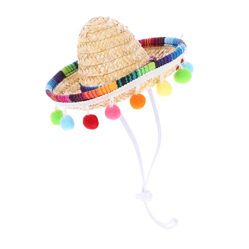 OUNONA Klein Mexikanischer Sombrero mit Kinnriemen und Pompons Lustiger Partyhut für Karneval Mottopartys und Fotoshootings aus Sicherem Material Gefertigt OUNONA Klein Mexikanischer Sombrero mit Kinnriemen und Pompons Lustiger Partyhut für Karneval Mottopartys und Fotoshootings aus Sicherem Material Gefertigt von OUNONA