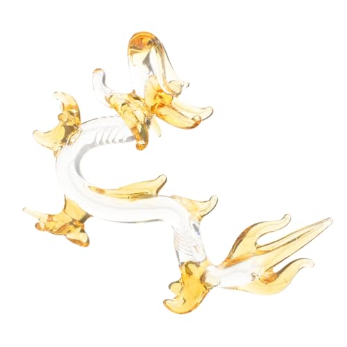 OUNONA Kristall Drachenskulptur Weißer Kristall Feng Shui Figur Chinesische Drachen Dekoration für Büro Wohnzimmer Tisch von OUNONA