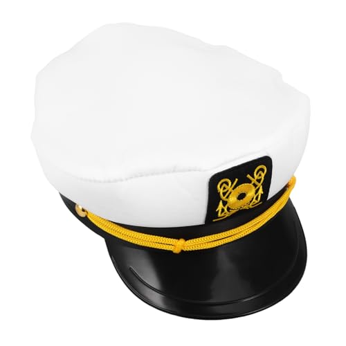 OUNONA Matrosenhut Matrosenkostüm Mann Captians Hut Yacht Captain Hut Matrosenkostüm Yachtkapitänshut Seemannshut verstellbarer Yachthut Kapitänsmütze Polyester von OUNONA