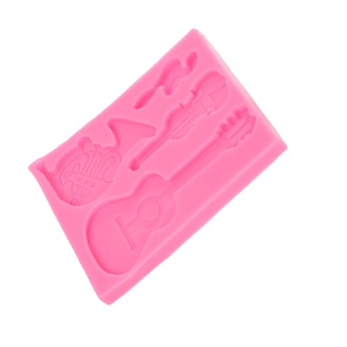 OUNONA Musik Geigenform Gitarren-Kuchenform süße Silikonformen kleine formen silikon Harznoten Harzformen Silikon-Kit Silikonschmuckformen Kieselgel Rosa von OUNONA