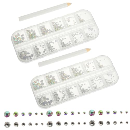 OUNONA Nagelstrasssteine Flache Glasdiamanten für Nagelkunst und Bastelarbeiten für Dekorationen an Nägeln Kleidung Schuhen und Mehr von OUNONA
