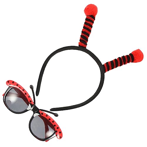 OUNONA Party Set Teilig Kopfband mit Marienkäfer Design und Lustigen Partybrillen Leichtes Bequemes Kostümzubehör für Geburtstag Karneval Cosplay und Maskenball von OUNONA