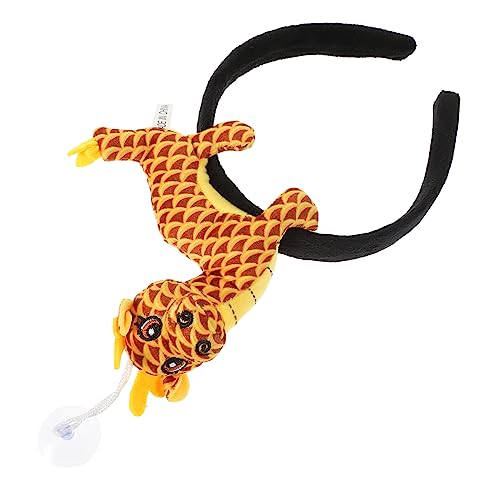 OUNONA Plüsch Drache Haarband Cartoon Neujahrs Stirnband für Bühnenauftritte und Partys Kreatives und Auffälliges Accessoire für Fotos und Feiern von OUNONA