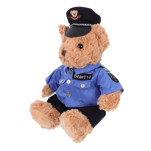 OUNONA Polizeibärenpuppe Ausgestopft Bär Gefüllt Kuscheltiere Bär Personal Stofftier Bär Simulieren Kuscheltier Für Freundin Kleinkind Stofftierbär Realistisch Bärendekor Plüsch von OUNONA