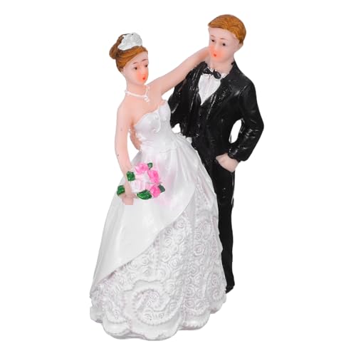 OUNONA Resin Brautpaar Figurine Hochzeitstorten Deko Langlebig Leicht zu Installieren Vielseitig für Hochzeitstorten Brautparty Jubiläen Tischdeko von OUNONA