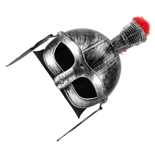 OUNONA Römischer Krieger Helm Verstellbares Visier Leichtes Kunststoffhelm Mittelalterlicher Spartakrieger Helm für Cosplay Halloween Motto Party OUNONA Römischer Krieger Helm Verstellbares Visier Leichtes Kunststoffhelm Mittelalterlicher Spartakrieger Helm für Cosplay Halloween Motto Party von OUNONA