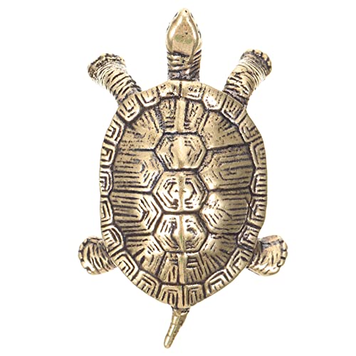 OUNONA Schildkröte aus Messing Mini-Dekor Sammlerstatuen aus Bronze Vintage-Dekor tortendeko Einschulung Schildkröte im Vintage-Stil Schildkrötenverzierung aus Messing von OUNONA