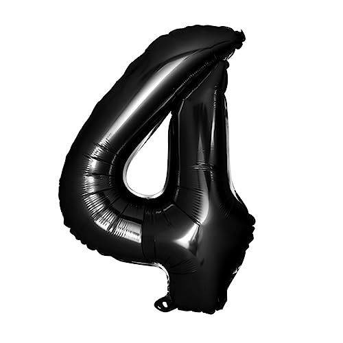 OUNONA Schwarze Zahlenballons Jumbo Folienballons für Geburtstagsfeiern Pack mit Selbstschließendem Ventil Wiederverwendbar und Leicht zu Befüllen von OUNONA