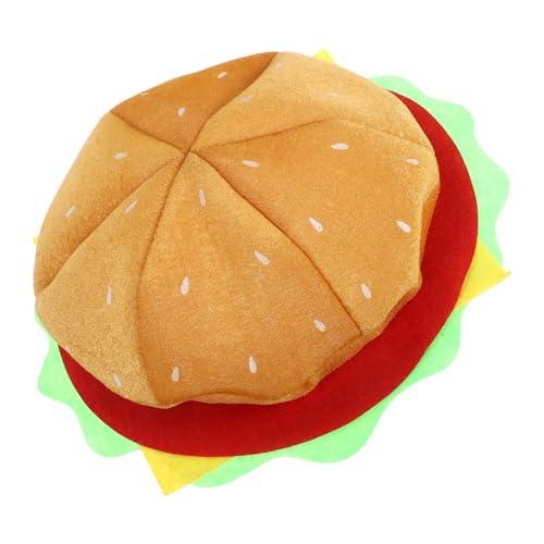 OUNONA Cosplay Hut aus Stoff Lustige Burger Kopfbedeckung für Partys Leicht und Bequem Kreatives Accessoire für Fotos Dekorativer Partyhut für Karneval von OUNONA