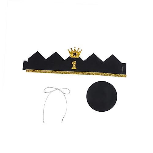 OUNONA Stylischer Geburtstags Hut Schwarz und Gold für Junge Mädchen und Kleinkinder Nummer Fotorequisite für Unvergessliche Feiern Vielseitig Einsetzbar für Jungen und Mädchen mit von OUNONA