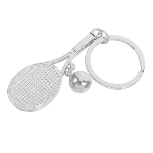 OUNONA Tennis-schlüsselanhänger Tennis-souvenir Schlüsselanhänger Mit Tennisbällen Tennisschlägerschlüssel Niedlicher Tennisball-schlüsselanhänger Tennis-anhänger Zinklegierung Silver von OUNONA