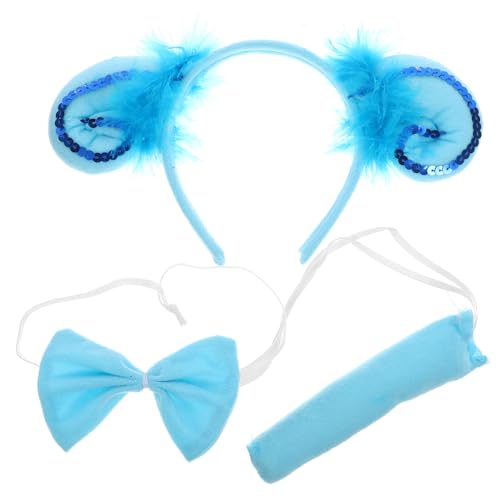 OUNONA Tierkostüm Set für Glitzernder Schafshorn Haarreif mit und Krawatte Halloween Party Zubehör für Tier Cosplay und Festlichkeiten von OUNONA