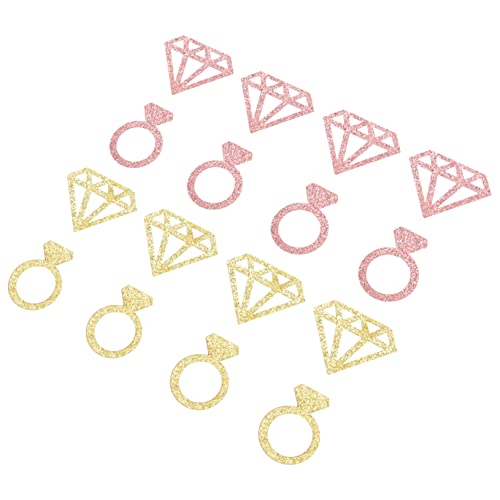 OUNONA Valentinstag Glitzer Konfetti Teiliges mit Diamant und Ring Design für Hochzeiten und Partys für Tischdekoration und Diy Projekte Romantische Überraschung für Ihre Feierlichkeiten von OUNONA