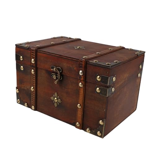 OUNONA Vintage Holz Schmuckschatulle mit Schloss Robuster Aufbewahrungsorganizer für Schmuck Uhren und Kleinteile Multifunktionale Holzbox für Zuhause und Dekoration OUNONA Vintage Holz Schmuckschatulle mit Schloss Robuster Aufbewahrungsorganizer für Schmuck Uhren und Kleinteile Multifunktionale Holzbox für Zuhause und Dekoration von OUNONA