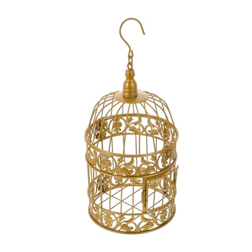 OUNONA Vogelkäfig- Mit Gold-Finish 19 X 35 cm Vogelkäfig-Ornament Für Die Dekoration des Schreibtischs Hochzeit Gang von OUNONA