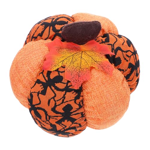 OUNONA Weiche Stoff Pumpkin Deko mit Fröhlichem Gesicht PP Baumwolle Gefüllt Halloween Party und Erntetisch Dekoration Wiederverwendbar als Herbstliches Thanksgiving Tischmittelstück von OUNONA