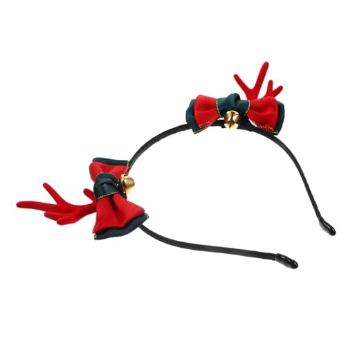 OUNONA Weihnachts Stirnband mit Geweih Damen Haaraccessoire mit Glocke und Schleife Festliche Kopfbedeckung für Weihnachten und Karneval Leicht und Bequem OUNONA Weihnachts Stirnband mit Geweih Damen Haaraccessoire mit Glocke und Schleife Festliche Kopfbedeckung für Weihnachten und Karneval Leicht und Bequem von OUNONA