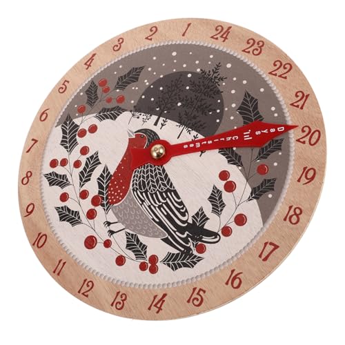OUNONA Weihnachts-countdown-kalender Aus Holz, Weihnachts-adventskalender, 24-tage-countdown-kalender Für Feiertage, Wanddekoration, Festlicher Holzkalender von OUNONA