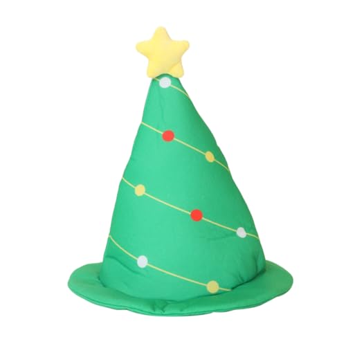 OUNONA Weihnachtsbaum Hut aus Plüsch für Festivitäten Lustige Weihnachtsmütze für Erwachsene Kopfbedeckung für Partys und Weihnachtsfeiern und Stilvolles Accessoire für Feiertage von OUNONA