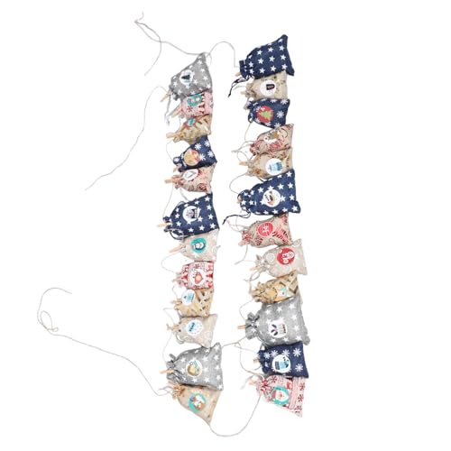 OUNONA Weihnachtsgeschenktüten Dekor Adventskalenderbeutel Kordelzug Adventskalender Sackleinen Leckerlibeutel Weihnachts Countdown Kit Kordelzug Sackleinenbeutel Weihnachts Countdown von OUNONA