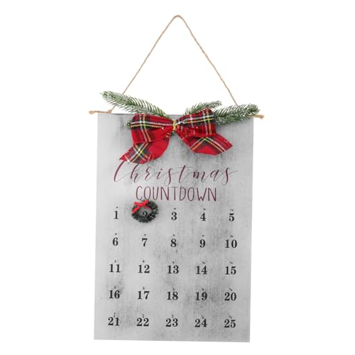 OUNONA Weihnachtskranzkalender Weihnachtsdekoration aus Holz Gefälligkeiten für Weihnachtsfeiern Weihnachts-Countdown-Dekoration Countdown bis Weihnachten Holzschild Weihnachtshemmung MDF von OUNONA