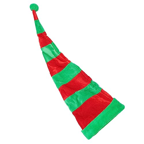 OUNONA Weihnachtsmütze Lustiger Zipfelhut Rot Grün Gestreift Weihnachtskostüm Partyhut Erwachsene Festliche Verkleidung Zubehör von OUNONA