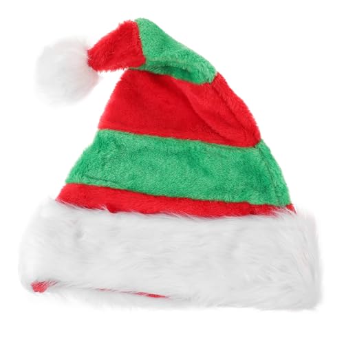 OUNONA Weihnachtsmütze aus Dickem Plüsch Unisex Santa Partyhut Weihnachtliche Xmas Mütze Fünffarbigem Streifen Design Festlich Wiederverwendbar Bequem für Erwachsene und Haustiere OUNONA Weihnachtsmütze aus Dickem Plüsch Unisex Santa Partyhut Weihnachtliche Xmas Mütze Fünffarbigem Streifen Design Festlich Wiederverwendbar Bequem für Erwachsene und Haustiere von OUNONA
