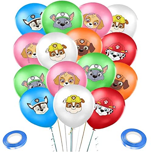 12 Zoll Dog Luftballon,30 Stück Geburtstag Luftballon Set mit 2 Roll Band,Geburtstag Luftballons Kinder,Luftballons Theme Cartoons,Party Geburtstag Dekoration von OUOQI