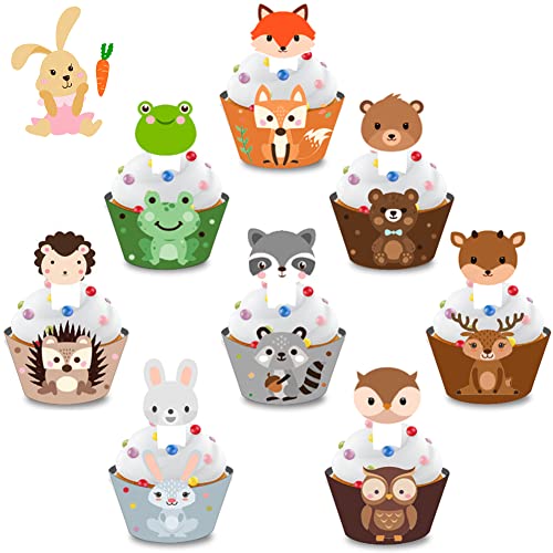 24sets Waldtiere Kuchendeckel,Tier Cupcake Wrapper Papier,Tier Cupcake Dekoration,Tier Cake Topper,Waldtiere Kuchendekoration,für Kinder Baby Party Geburtstag Party Kuchen Dekoration Supplies 24sets Waldtiere Kuchendeckel,Tier Cupcake Wrapper Papier,Tier Cupcake Dekoration,Tier Cake Topper,Waldtiere Kuchendekoration,für Kinder Baby Party Geburtstag Party Kuchen Dekoration Supplies von OUOQI
