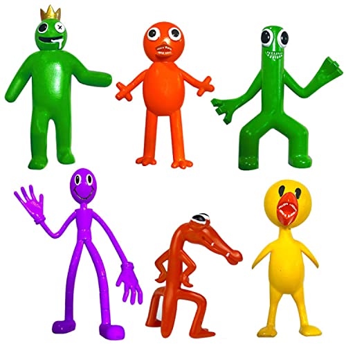6 Pieces Rainbow Friends Figures,Regenbogen Freunde Figuren,Rainbow Friends PVC Figuren Modell,Rainbow Friends Cake Topper,Rainbow Friends Minifiguren Statue,für Kinder Tortendeko von OUOQI