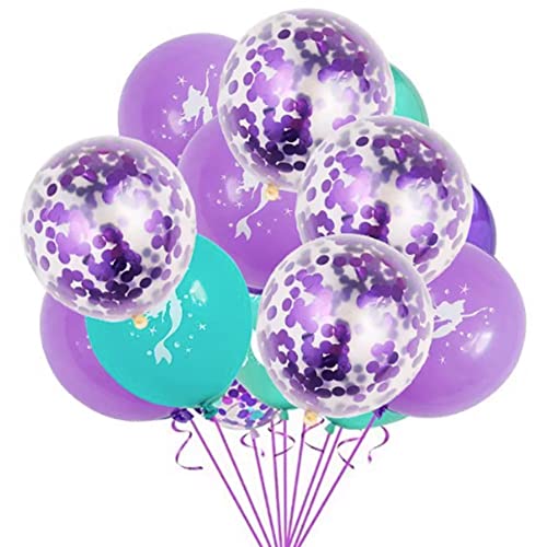 Meerjungfrau Luftballon Set,30 Stück Meerjungfrauen Ballons,Meerjungfrauen Geburtstag Deko,Meerjungfrau Latexballons,Meerjungfrau Party Ballons,Geburtstag Deko für Mädchen von OUOQI